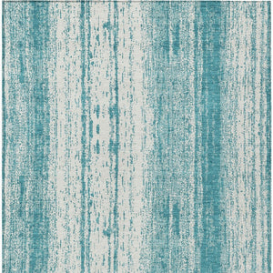 Homeroots 3' Artichoke Green And Ivory Striped Washable Indoor Outdoor Area Rug For Stylish Living Spaces 9' X 12' Polyester 589918