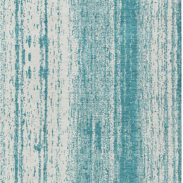 Homeroots 3' Artichoke Green And Ivory Striped Washable Indoor Outdoor Area Rug For Stylish Living Spaces 9' X 12' Polyester 589918