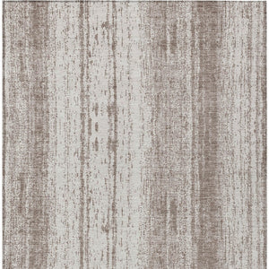 Homeroots 3' Artichoke Green And Ivory Striped Washable Indoor Outdoor Area Rug For Stylish Living Spaces 3' X 5' Polyester 589920