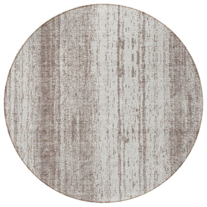 Homeroots 3' Artichoke Green And Ivory Striped Washable Indoor Outdoor Area Rug For Stylish Living Spaces 8' Round Polyester 589922