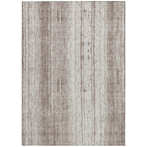 Homeroots 3' Artichoke Green And Ivory Striped Washable Indoor Outdoor Area Rug For Stylish Living Spaces 10' X 14' Polyester 589925