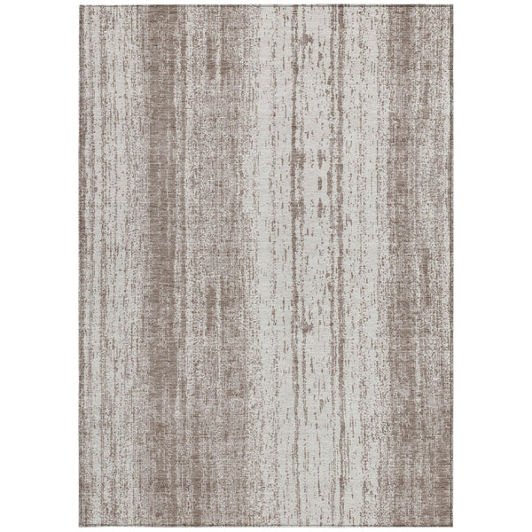 Homeroots 3' Artichoke Green And Ivory Striped Washable Indoor Outdoor Area Rug For Stylish Living Spaces 10' X 14' Polyester 589925