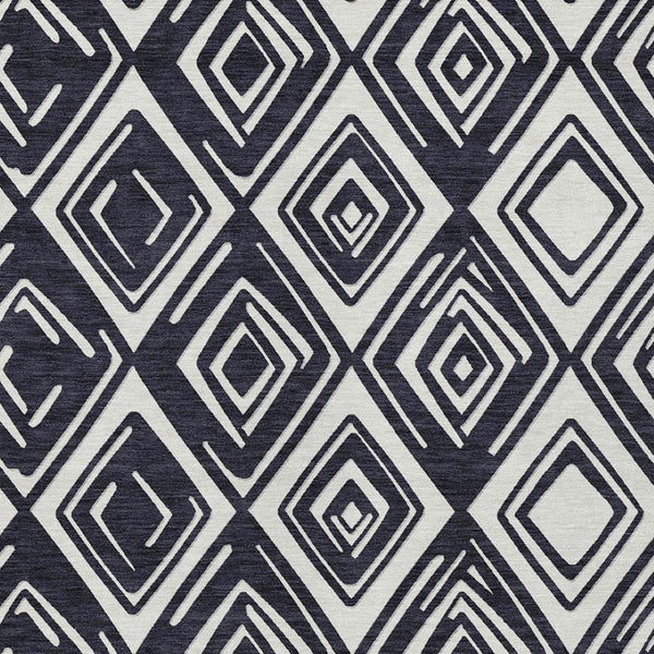 Homeroots 3'' Black And Ivory Geometric Washable Area Rug For Indoor Outdoor Spaces, Durable And Stylish Design 3' X 5' Polyester 589926