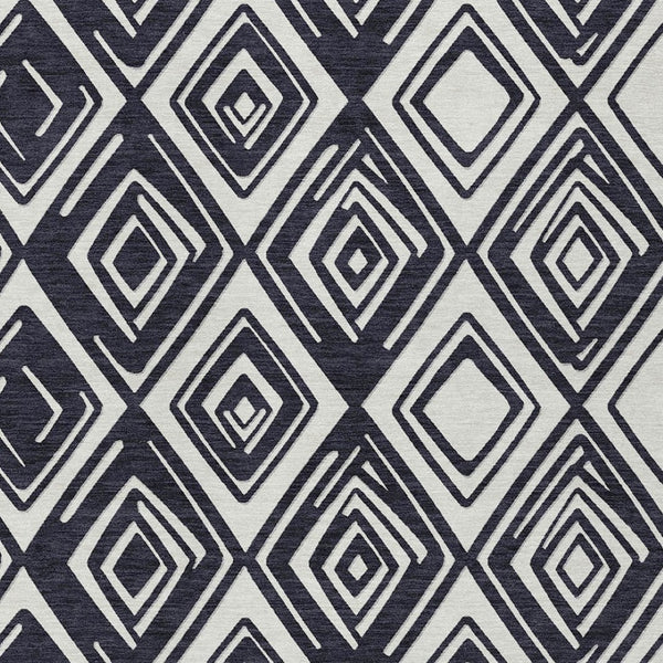 Homeroots 3'' Black And Ivory Geometric Washable Area Rug For Indoor Outdoor Spaces, Durable And Stylish Design 8' X 10' Polyester 589929