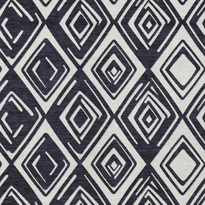 Homeroots 3'' Black And Ivory Geometric Washable Area Rug For Indoor Outdoor Spaces, Durable And Stylish Design 9' X 12' Polyester 589930