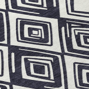 Homeroots 3'' Black And Ivory Geometric Washable Area Rug For Indoor Outdoor Spaces, Durable And Stylish Design 10' X 14' Polyester 589931