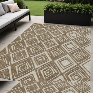 Homeroots 3'' Black And Ivory Geometric Washable Area Rug For Indoor Outdoor Spaces, Durable And Stylish Design 5' X 8' Polyester 589933