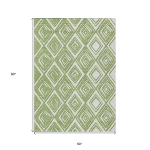 Homeroots 3'' Black And Ivory Geometric Washable Area Rug For Indoor Outdoor Spaces, Durable And Stylish Design 5' X 8' Polyester 589939