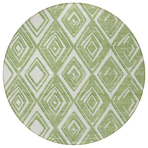 Homeroots 3'' Black And Ivory Geometric Washable Area Rug For Indoor Outdoor Spaces, Durable And Stylish Design 8' Round Polyester 589940