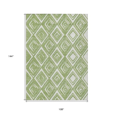 Homeroots 3'' Black And Ivory Geometric Washable Area Rug For Indoor Outdoor Spaces, Durable And Stylish Design 9' X 12' Polyester 589942