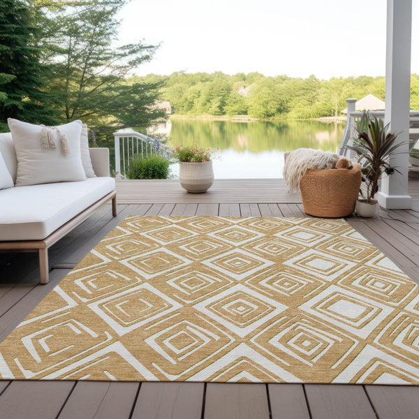 Homeroots 3'' Black And Ivory Geometric Washable Area Rug For Indoor Outdoor Spaces, Durable And Stylish Design 5' X 8' Polyester 589945