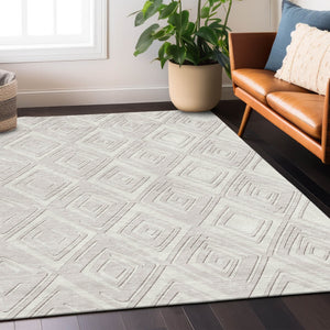 Homeroots 3'' Black And Ivory Geometric Washable Area Rug For Indoor Outdoor Spaces, Durable And Stylish Design 5' X 8' Polyester 589951