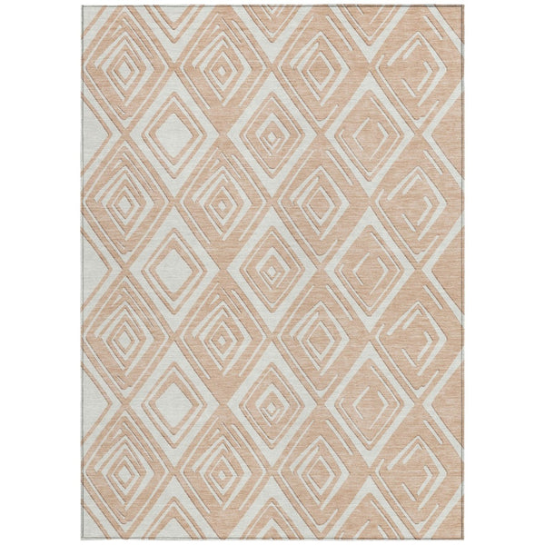 Homeroots 3'' Black And Ivory Geometric Washable Area Rug For Indoor Outdoor Spaces, Durable And Stylish Design 5' X 8' Polyester 589969