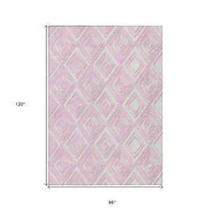 Homeroots 3'' Black And Ivory Geometric Washable Area Rug For Indoor Outdoor Spaces, Durable And Stylish Design 8' X 10' Polyester 589977