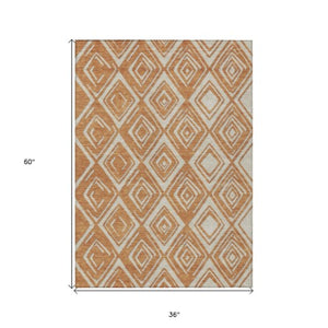 Homeroots 3'' Black And Ivory Geometric Washable Area Rug For Indoor Outdoor Spaces, Durable And Stylish Design 3' X 5' Polyester 589980