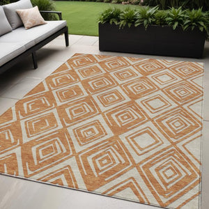 Homeroots 3'' Black And Ivory Geometric Washable Area Rug For Indoor Outdoor Spaces, Durable And Stylish Design 5' X 8' Polyester 589981