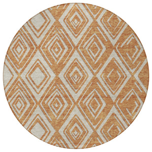 Homeroots 3'' Black And Ivory Geometric Washable Area Rug For Indoor Outdoor Spaces, Durable And Stylish Design 8' Round Polyester 589982