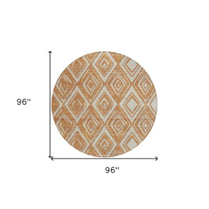 Homeroots 3'' Black And Ivory Geometric Washable Area Rug For Indoor Outdoor Spaces, Durable And Stylish Design 8' Round Polyester 589982