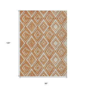 Homeroots 3'' Black And Ivory Geometric Washable Area Rug For Indoor Outdoor Spaces, Durable And Stylish Design 8' X 10' Polyester 589983