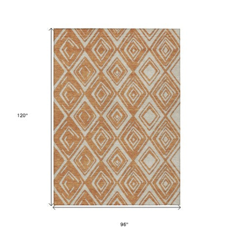 Homeroots 3'' Black And Ivory Geometric Washable Area Rug For Indoor Outdoor Spaces, Durable And Stylish Design 8' X 10' Polyester 589983