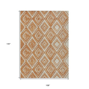 Homeroots 3'' Black And Ivory Geometric Washable Area Rug For Indoor Outdoor Spaces, Durable And Stylish Design 9' X 12' Polyester 589984