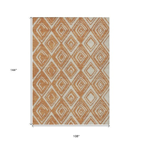 Homeroots 3'' Black And Ivory Geometric Washable Area Rug For Indoor Outdoor Spaces, Durable And Stylish Design 9' X 12' Polyester 589984