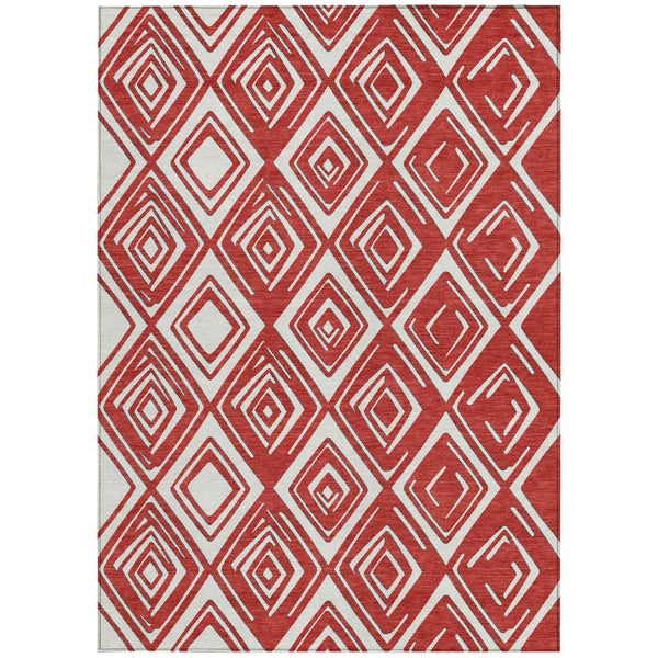 Homeroots 3'' Black And Ivory Geometric Washable Area Rug For Indoor Outdoor Spaces, Durable And Stylish Design 5' X 8' Polyester 589987