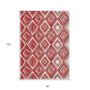 Homeroots 3'' Black And Ivory Geometric Washable Area Rug For Indoor Outdoor Spaces, Durable And Stylish Design 8' X 10' Polyester 589989