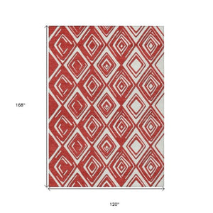 Homeroots 3'' Black And Ivory Geometric Washable Area Rug For Indoor Outdoor Spaces, Durable And Stylish Design 10' X 14' Polyester 589991