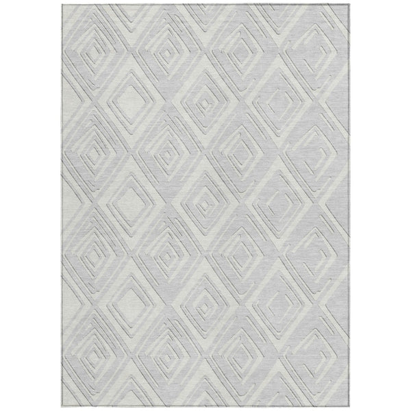 Homeroots 3'' Black And Ivory Geometric Washable Area Rug For Indoor Outdoor Spaces, Durable And Stylish Design 8' X 10' Polyester 589995