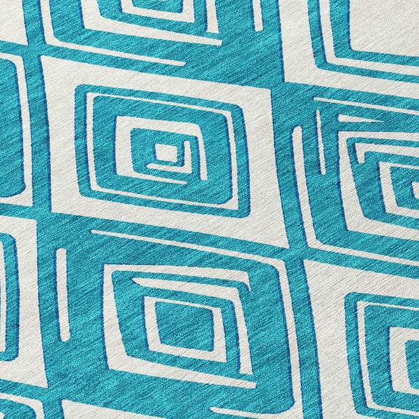 Homeroots 3'' Black And Ivory Geometric Washable Area Rug For Indoor Outdoor Spaces, Durable And Stylish Design 5' X 8' Polyester 589999