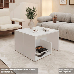 English Elm Vega Modern Melamine Side Table With Open Storage - Compact, Stylish & Easy To Assemble For Any Room B128P287506-GIGA