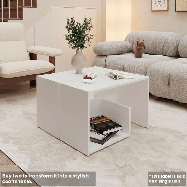 English Elm Vega Modern Melamine Side Table With Open Storage - Compact, Stylish & Easy To Assemble For Any Room B128P287506-GIGA