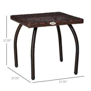 English Elm Outdoor Handwoven Pe Rattan Square Side Table for Balcony Patio and Backyard Use W2225P174040