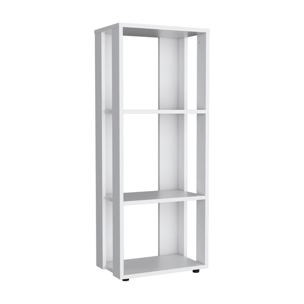 English Elm Newmanstown Slim White Bookcase – Engineered Wood, 3 Open Shelves for Small Spaces, Modern Storage B092P269942