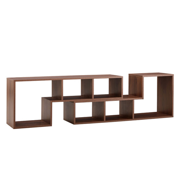 English Elm 2 Piece Modular L-shaped Tv Console Open Shelf Bookcase for Modern Living Rooms W3875P397178