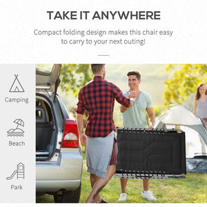 English Elm Outsunny Padded Folding Chaise Lounge Chair - 6-Level Reclining, Portable Comfort For Beach & Patio W2225P174366-GIGA