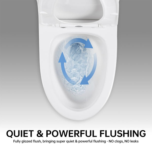 English Elm 1.1/1.6 Gpf Ceramic One Piece Toilet Skirted Comfort Height Dual Flush Soft Close B2724P246931
