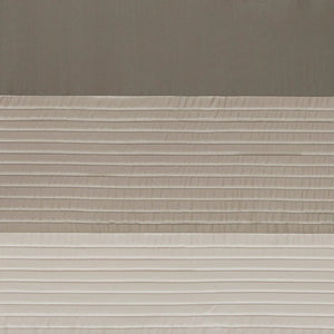 English Elm Polyoni Pintuck Curtain Panel - Modern Striped Design In Ivory, Taupe & Mocha, 50X84 Inches B03598064-GIGA