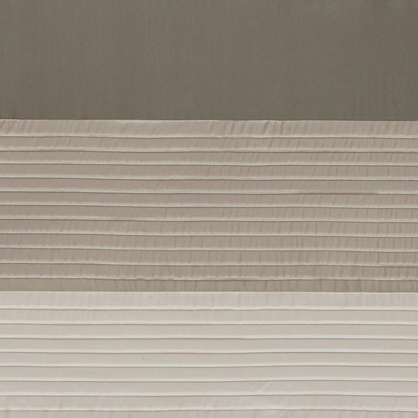 English Elm Polyoni Pintuck Curtain Panel - Modern Striped Design In Ivory, Taupe & Mocha, 50X84 Inches B03598064-GIGA