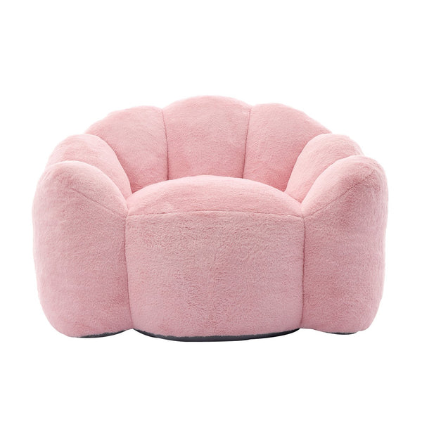 English Elm Lotus memory foam bean bag sofa with pull ring — anti-fouling faux fur, non-slip base, cozy support Pink W2311P357140