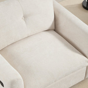 English Elm 42*33" Single Sofa Armchair with Wide Seat, Tufted Chenille, High-Density Foam, Dual USB Charging Ports, Luxe Comfort for Living Rooms Beige N723P305133A