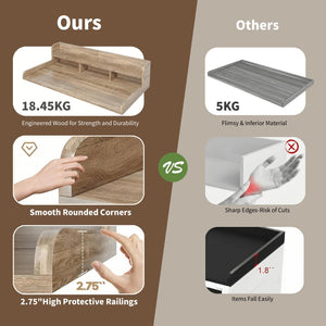 English Elm Washer Dryer Wood Look Shelf Topper with Raised Edge Double Layer Laundry Organizer Brown+Sand W2641P442523