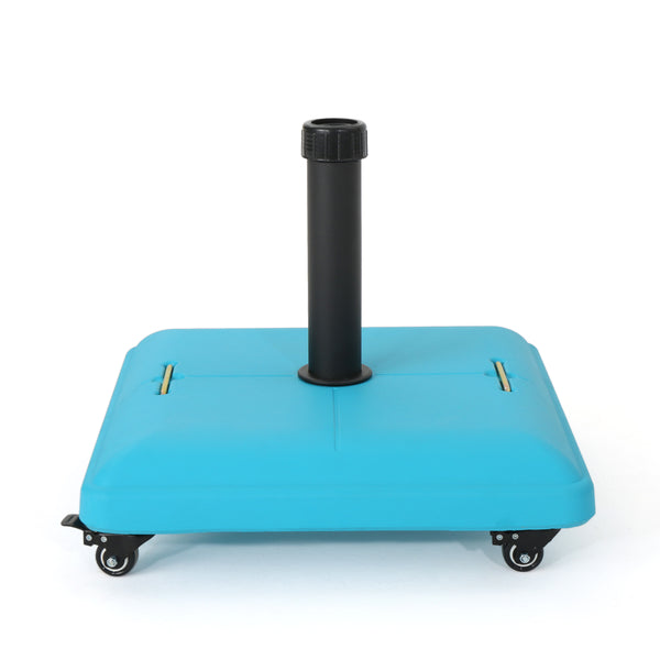 English Elm Christopher Knight Home® - WHEELIE Concrete Umbrella Base Square with Stainless Steel Handle, Fits Up to 11ft Umbrellas, Durable Teal 60453.00TEL