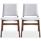 Ashcroft Furniture Gusto Fabric Dining Chairs - Light Gray (Set of 2) | Mid-Century Modern Design