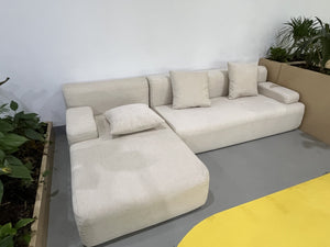 English Elm Cloud boneless sofa with anti-slip base, memory foam deep-seat modular sleeper, storage pocket comfort Beige W861S00016