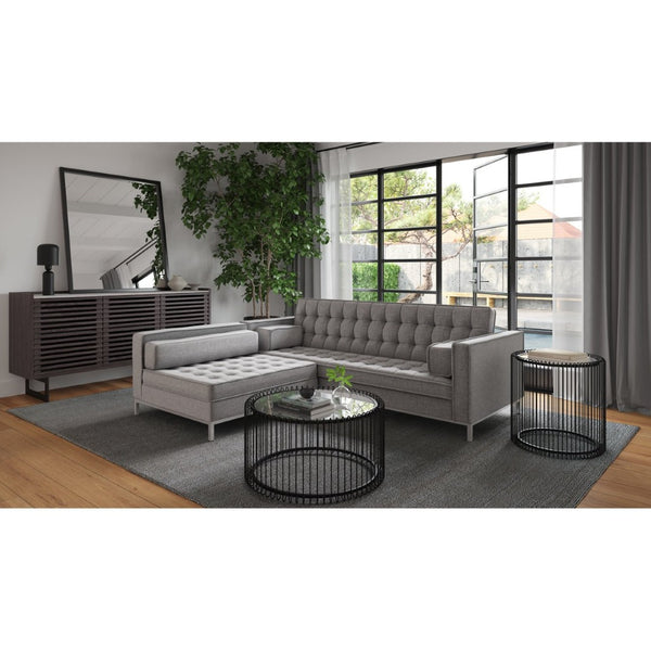 English Elm Covella Tufted Storage Ottoman with Lift Top in Gray Polyester for Living Rooms B2769P504207