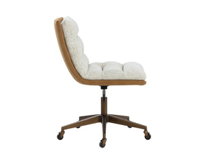 Sunpan STINSON OFFICE CHAIR - Mid-Century Modern Comfort in Hailey Moon or Kona Camel Upholstery 112332