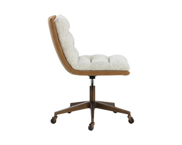 Sunpan STINSON OFFICE CHAIR - Mid-Century Modern Comfort in Hailey Moon or Kona Camel Upholstery 112332