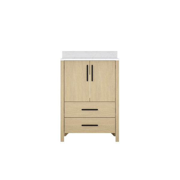 English Elm 24" Freestanding Bathroom Vanity with Countertop Soft Close Storage Melamine Cabinet T3785P442249